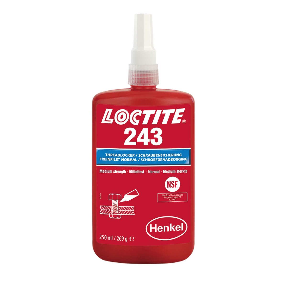 Środek do zabezpieczania gwintów HENKEL-LOCTITE 243 250ML 33777