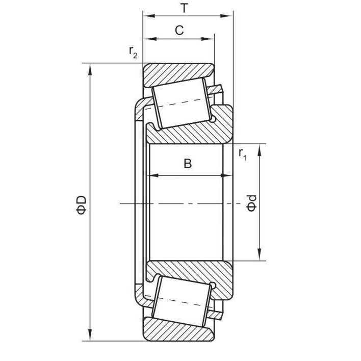 Łożysko stożkowe EUROLL 30205 25x52x16,25 