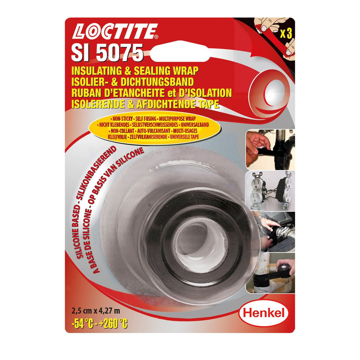 Taśma izolacyjno-uszczelniająca HENKEL-LOCTITE 5075 RD 2,5cmX4,27mb 