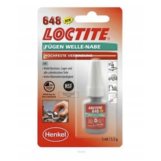 Klej do mocowania kół zębatych HENKEL-LOCTITE 648 5ML-BLISTER
