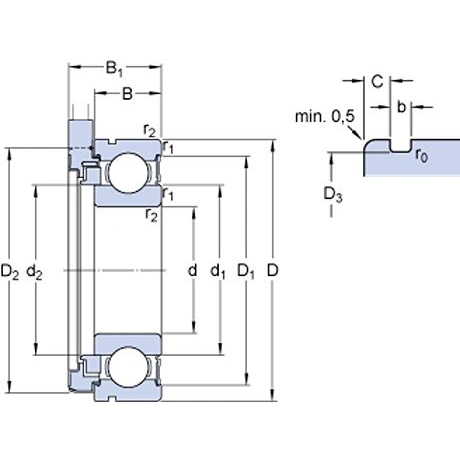 Łożysko kulkowe SKF BMB-6202/032S2/UB008A 15x35x17,2