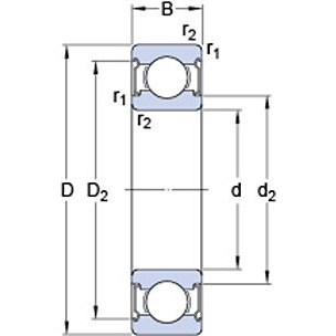 Łożysko kulkowe SKF WBB1-8706-2Z 6x12x4 